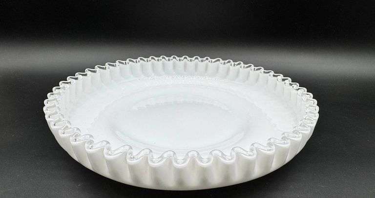 Fenton Silver Crest Glass Plate with Ruffled Edge