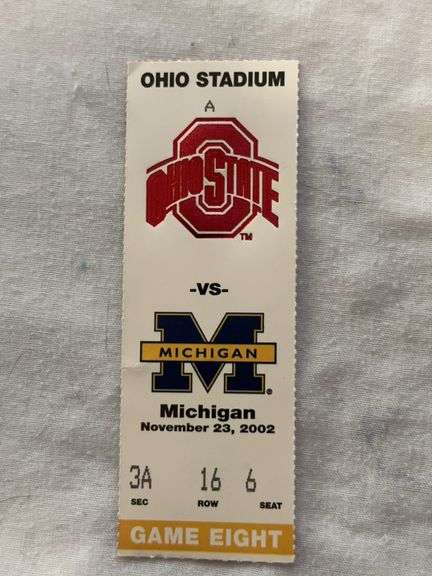 A 2002 Ohio State VS Michigan ticket