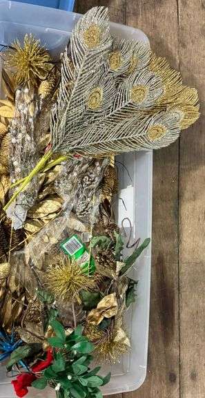 Decorative Floral Stems and Picks with Gold and Metallic Accents