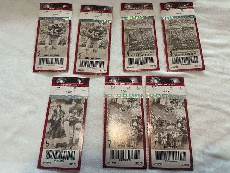 Lot of seven Ohio State tickets from 2011