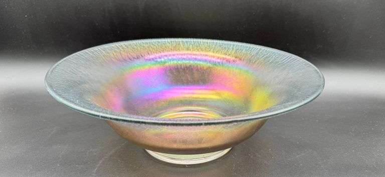 Fenton Iridized Stretched Art Glass Bowl