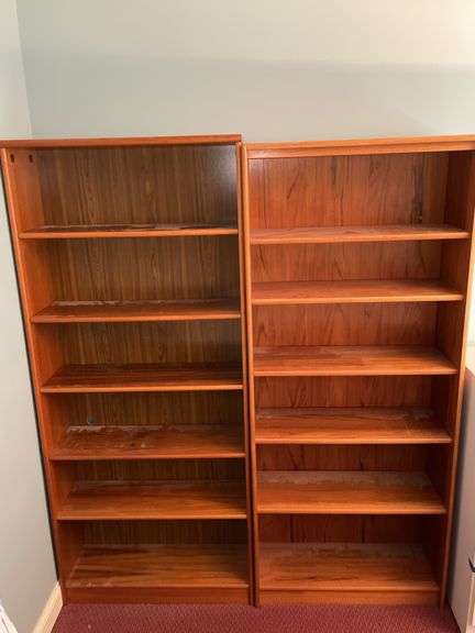 wood bookshelves