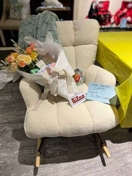 Gliding Rocker, Throw, & Books