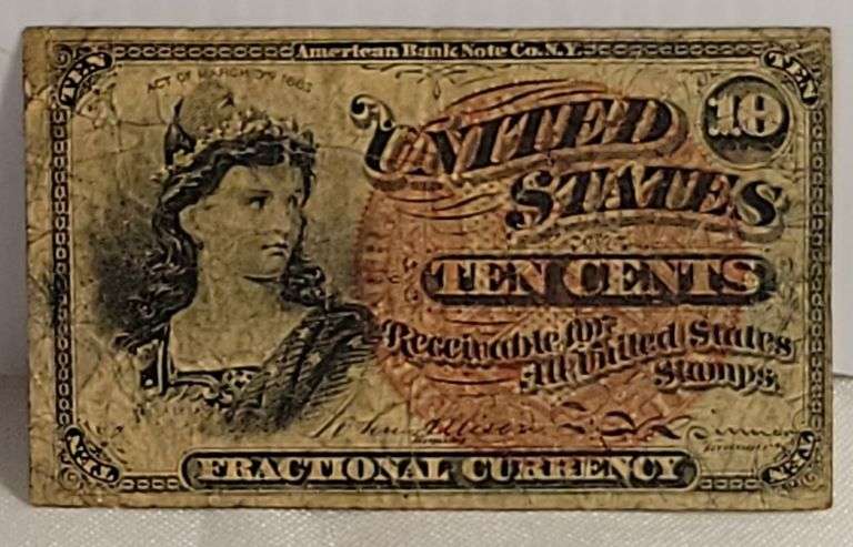 1869-75 10c Fractional Note