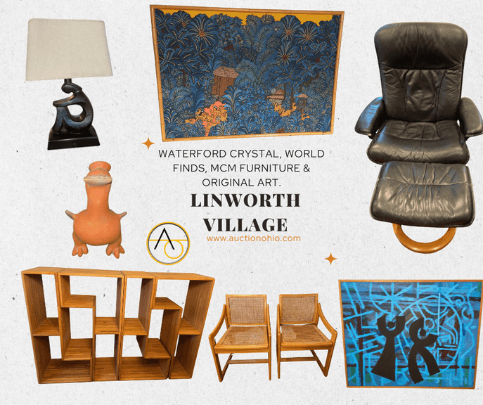 Linworth Village, Waterford, Global Finds, MCM Furniture, & Daum Crystal.