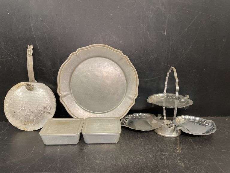 Pewter and aluminum items