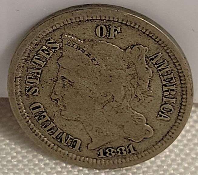 1881cn Three Cent Piece - F