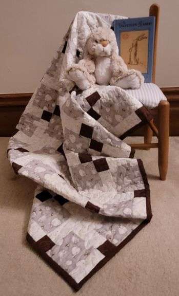 Child's chair, quilt, & books