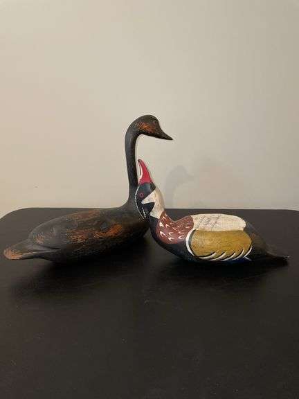 Carved  wood ducks