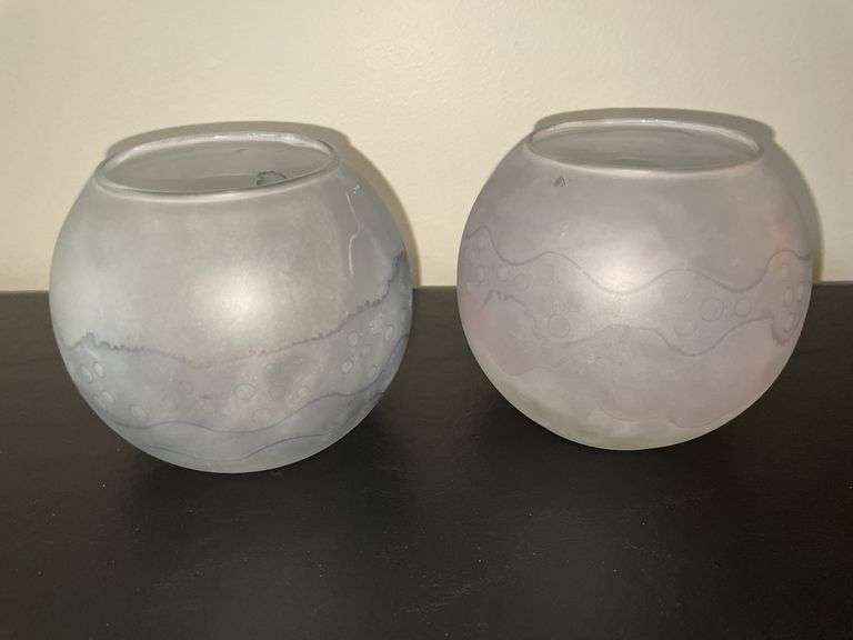 Frosted glass vases
