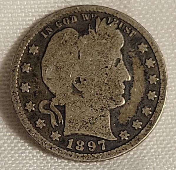 1897 Barber Silver Quarter - G