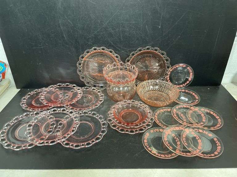 Pink glassware