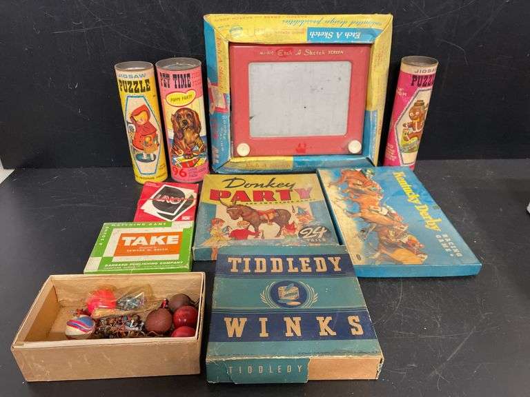 Vintage board games, and toys