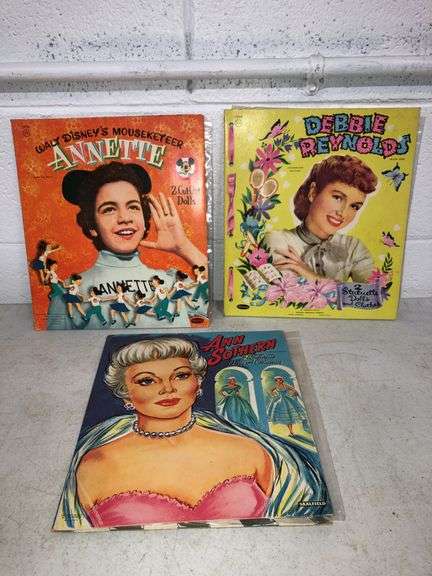 3 vintage statue costume, doll books