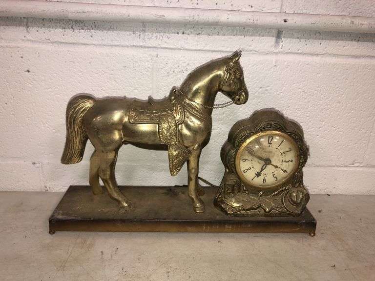 Vtg Horse Clock