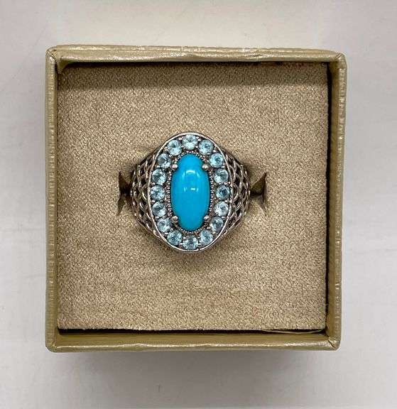 Personalized December Birthstone Ring – Sterling Silver Blue Topaz Heart Ring, Sizes 4-16 - View #3