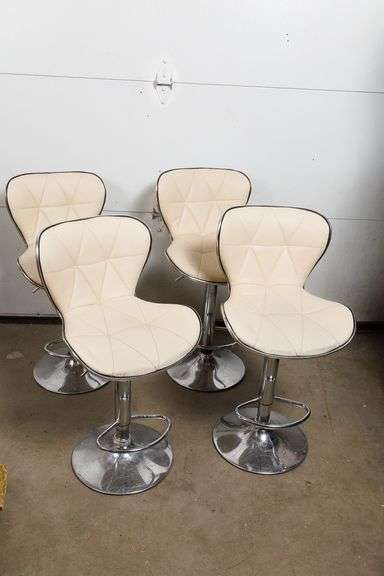 Contemporary Adjustable Bar Stools- Set 4 - Auction Ohio