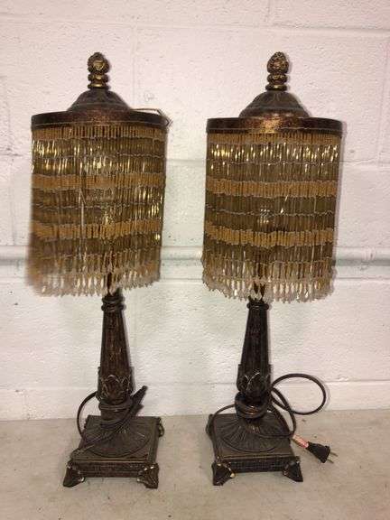 Amber Beaded Lamp