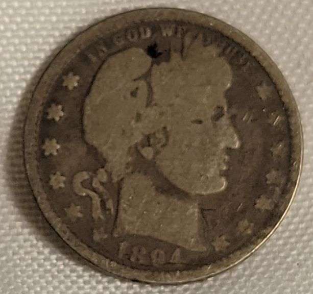 1894 Barber Silver Quarter - G