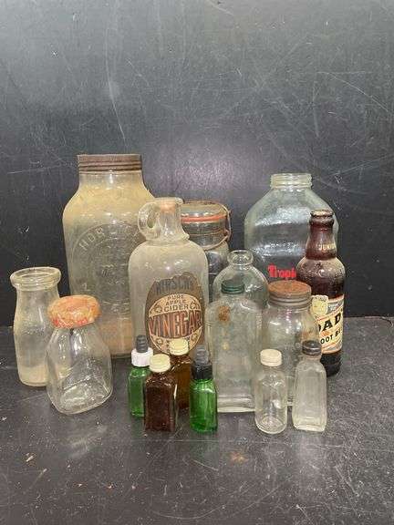 Grouping of old bottles