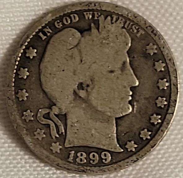 1899 Barber Silver Quarter - G