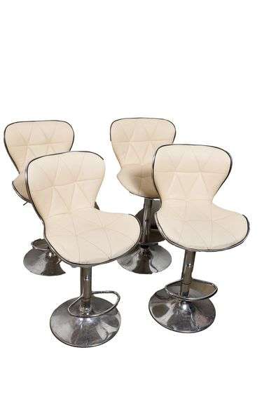 Contemporary Adjustable Bar Stools- Set 4 - Auction Ohio