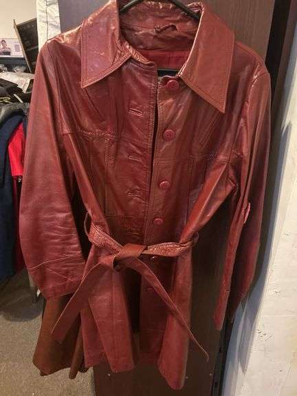 Ladies' Vintage Leather Coat Size 12
