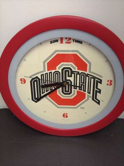 OSU Clock, 2 Tins, Thermometer - Auction Ohio