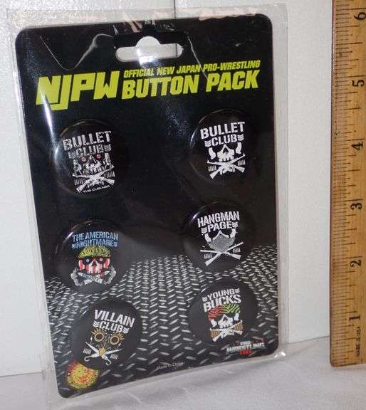 Set of 6 Official New Japan Pro-Wrestling Buttons