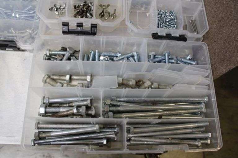 Assorted Fasteners in Plano and Bucket Boss Cases with Storage Bag ...