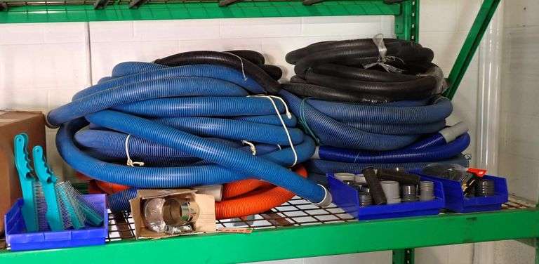 ROLLS OF COMMERCIAL VACUUM HOSE - CONNECTORS & CARPET BRUSHES
