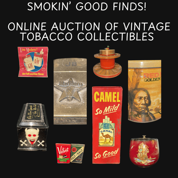🪑🔥 Smokin’ Good Finds! Online Auction of Vintage Tobacco Collectibles 🕰️🚬