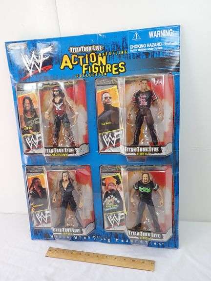 New in the box 1999 Jakks Pacific WWF TitanTron Live 4 Action Figures