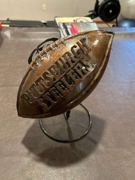 Picture of Pittsburgh Steelers Metal Football Sculpture - Auction Ohio