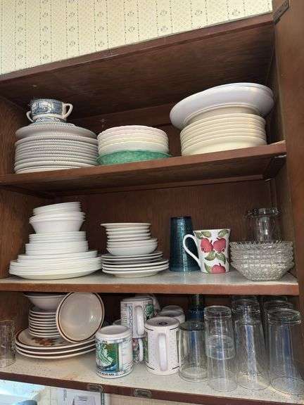 Various Dishware - China, Etc. - Contents of Cabinet