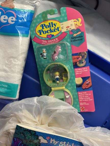 *IN PACKAGE* Vintage '94 Bluebird Polly Pocket 50's Diner Ring Case & Two Totes of Toys