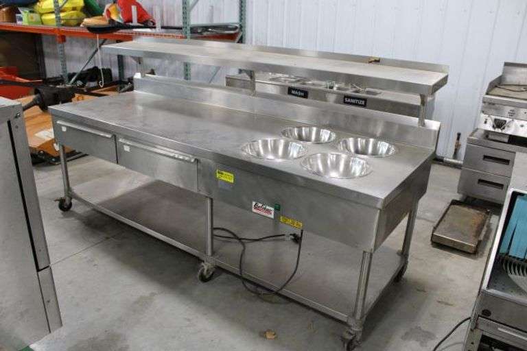 Belshaw Stainless Steel Commercial Prep Table With Heated Wells and ...