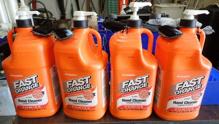 FOUR new/full 1 gallon bottles of FAST ORANGE Pumice Hand Cleaner