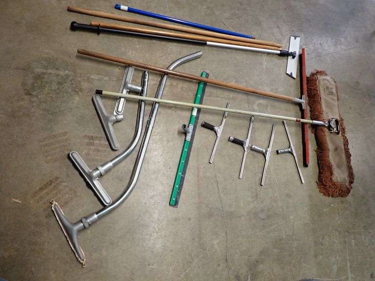 DUST MOP FLOOR SQUEEGEES WINDOW SQUEEGEES WOOD HANDLES