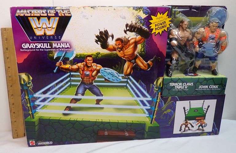 2019 Mattel Masters of the WWE Universe Grayskull Mania Ring, John Cena & Triple H