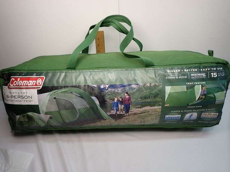 Like New 16'x7' Coleman 8 person tent with carrying bag