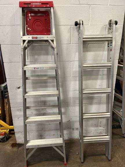 Werner 6' Aluminum Step Ladder & Extension Ladder Section - Auction Ohio