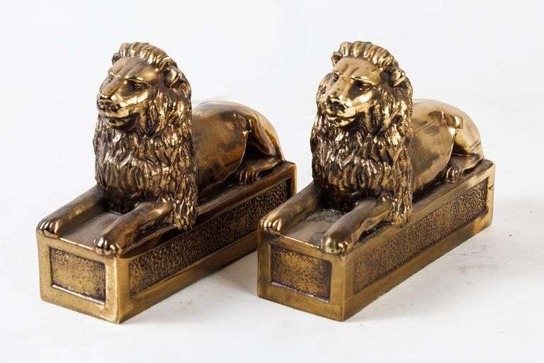Chapters Indigo Brass Lion Head Bookends