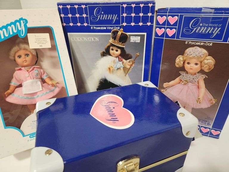 3 Vintage Ginny Dolls and LikeNew Trunk Auction Ohio