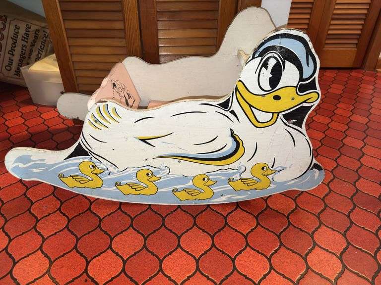 Antique '30s-40's Mengel Donald Duck Wooden Childs's Rocker