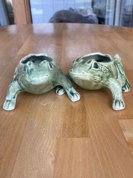 Pair of Brush McCoy Frog Figurines