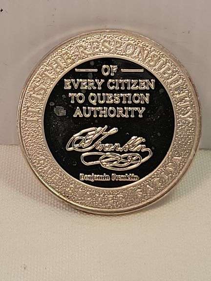 Ben Franklin Quote Silver Round