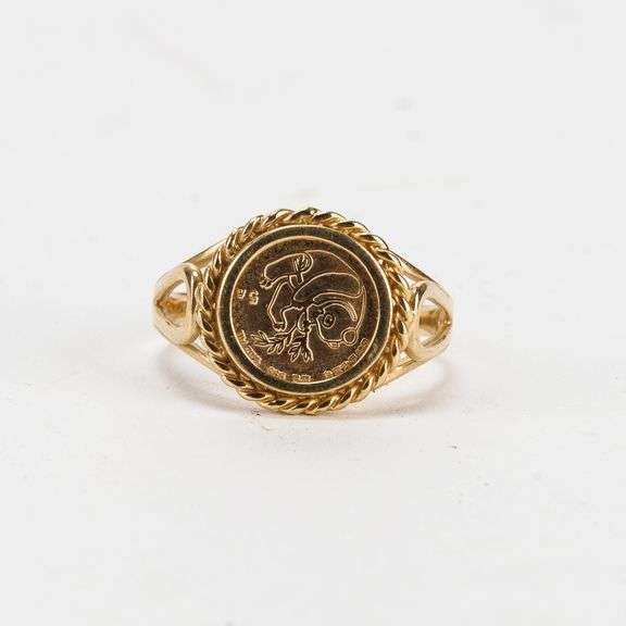 10K Gold Ring with Panda Coin- Samuel Aaron Marked