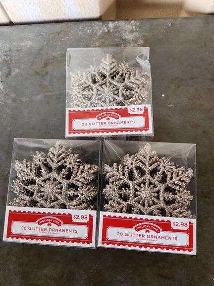 60 Count Glitter Snowflake Ornaments