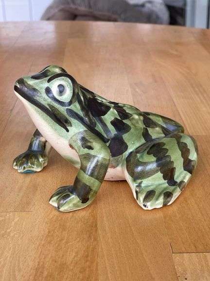 Brush McCoy Frog Figurine – 6" – Gloss Green Glaze